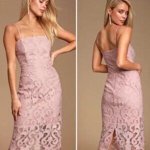 BARDOT Lina Lace Sheath Dress Dusty Pink Rose Size 6/Small
